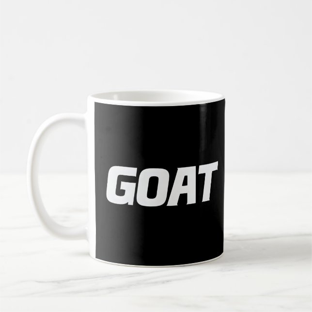 GOAT - Greatest of All Time Bold Typography Design Coffee Mug (Left)