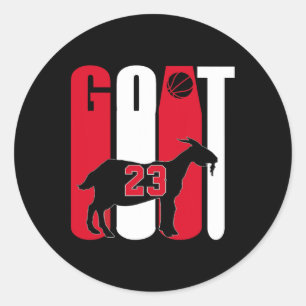 Goat (greatest Of All Time) Bysketbyll 23 Classic Round Sticker