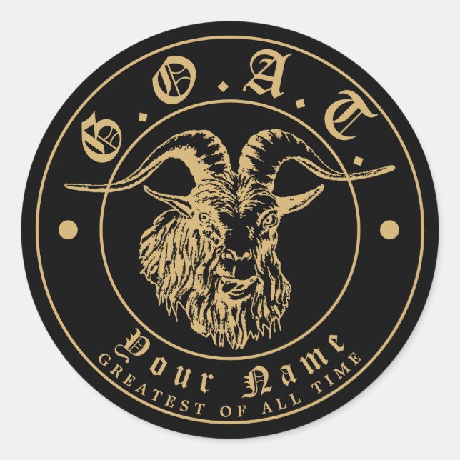 GOAT Greatest Of All Time Label Template (Front)
