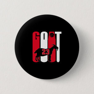 Goat (greatest Of All Time) Sketll 23 2 Inch Round Button