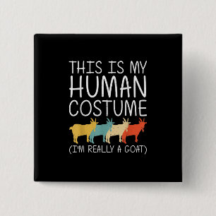 Goat Halloween Human Costume 2 Inch Square Button