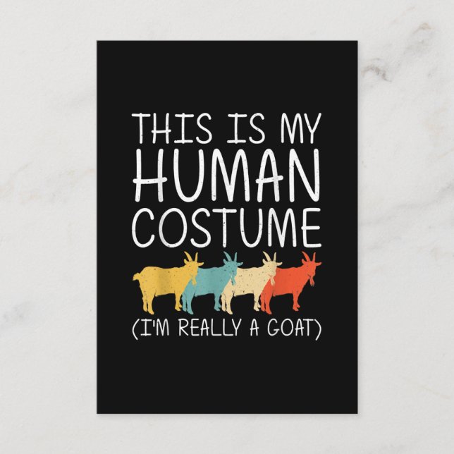 Goat Halloween Human Costume Enclosure Card (Front)