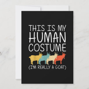 Goat Halloween Human Costume Holiday Card