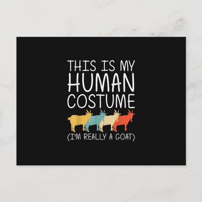 Goat Halloween Human Costume Postcard (Front)