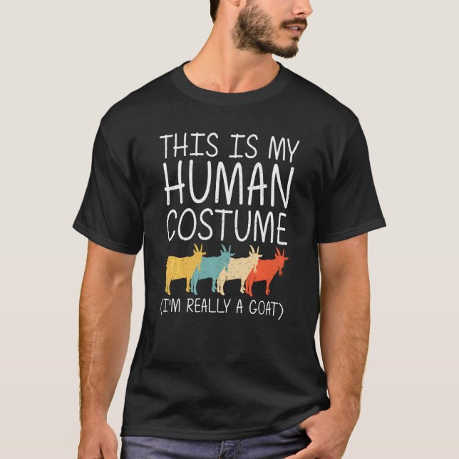 Goat Halloween Human Costume Sheep Kid Nanny Easy  T-Shirt (Front)