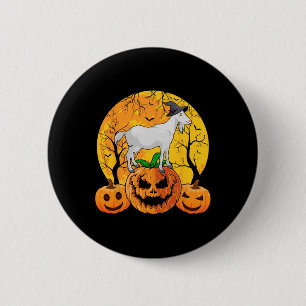 Goat Halloween Witch Pumpkin Funny Goat Lover Hall 2 Inch Round Button