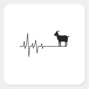 Goat Heartbeat Square Sticker
