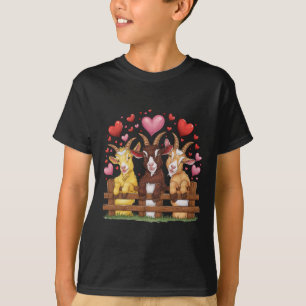 Goat Hearts Love Valentine Farm Animal Lover Farme T-Shirt