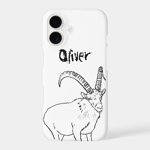 Goat Illustration Add Name Simple Black and White