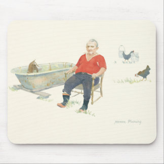 Goat in a Bathtub Mouse Pad
