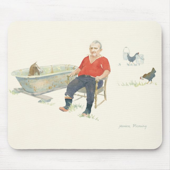 Goat in a Bathtub Mouse Pad (Front)