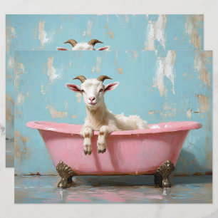 Goat in a Pink Bathtub Scrapbook Paper