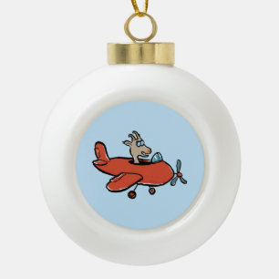 goat in the sky ceramic ball christmas ornament