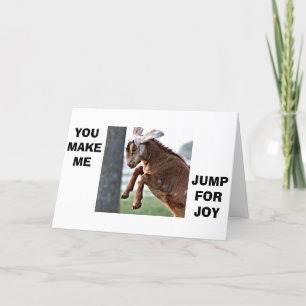 GOAT JUMPS FOR JOY TO SAY I LOVE YOU CARD