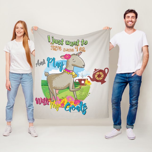 GOAT | Just Want to Have Some Tea Play With Goats Fleece Blanket (In Situ)