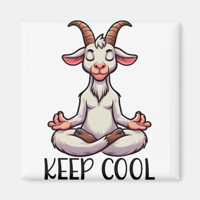 Goat Keep Cool Yoga Meditation  Magnet (Front)