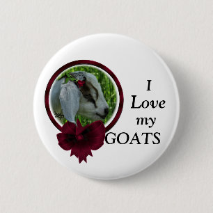 Goat Kid & bow- personalize 2 Inch Round Button
