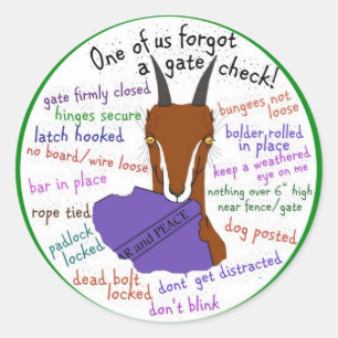 goat, lamancha, escape trouble classic round sticker