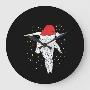 Goat Lover Christmas Holidays Large Clock