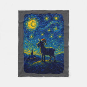 Goat Lover Santa Hat Christmas Starry Cute Night V Fleece Blanket