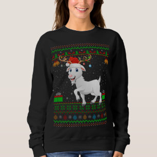 Goat Lover Santa Hat Matching Ugly Goat Christmas Sweatshirt