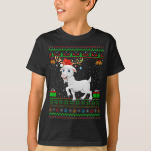 Goat Lover Santa Hat Matching Ugly Goat Christmas T-Shirt
