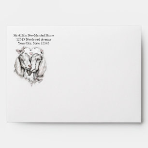 Goat Lovers and Butterflies  Sketch Envelope