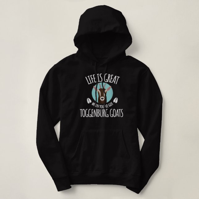 Goat Lovers Meme Pet Animal Pun Funny Toggenburg G Hoodie (Design Front)