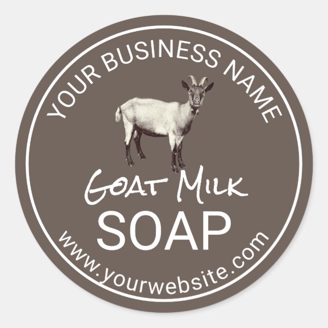 Goat Milk Soap Happy Farm Animal Handmade Classic Round Sticker (Front)