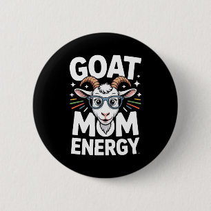 Goat Mom Energy Gles Spectacle Fun Comfort Colors  2 Inch Round Button