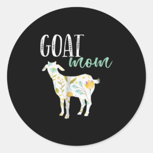 Goat Mom Floral Pet Goat Owner Classic Round Sticker