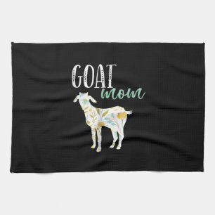 Goat Mom Floral Pet Goat Owner Kitchen Towel