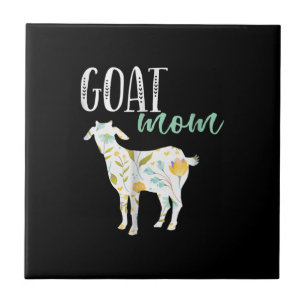 Goat Mom Floral Pet Goat Owner Tile