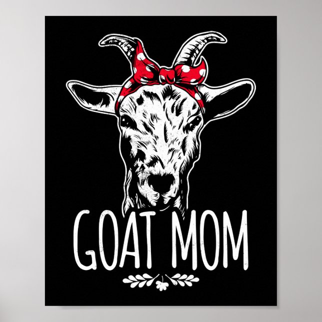 Goat Mom Mama Bandana Poster (Front)