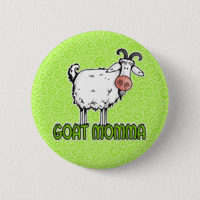 goat momma 2 inch round button (Front)