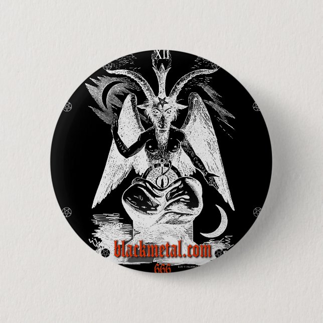 Goat of Mendes Black Round Button (Front)