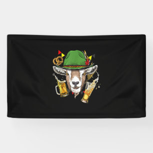 Goat Oktoberfest Lederhosen Costume Gift Banner