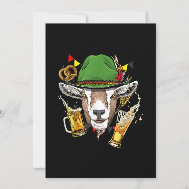 Goat Oktoberfest Lederhosen Costume Gift German Save The Date (Front)