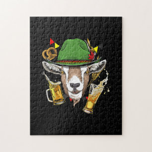 Goat Oktoberfest Lederhosen Costume Gift Jigsaw Puzzle