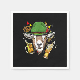 Goat Oktoberfest Lederhosen Costume Gift Napkin