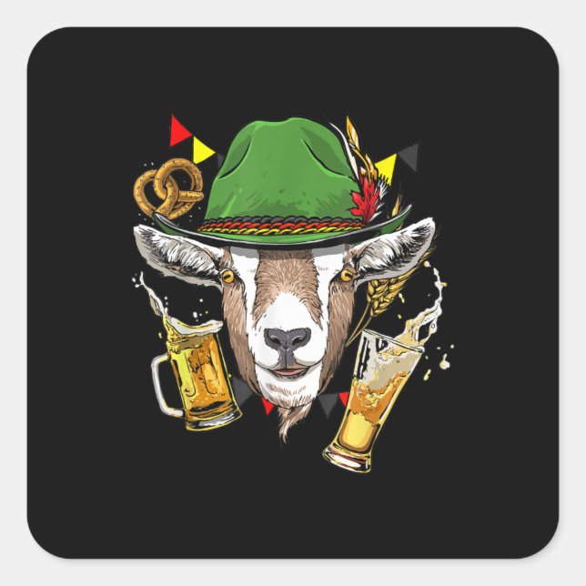 Goat Oktoberfest Lederhosen Costume Gift Square Sticker (Front)