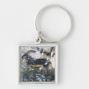 Goat or Chamois, rock painting in the Black Room, Keychain