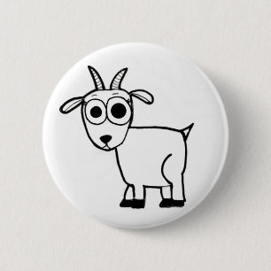 Goat Outline 2 Inch Round Button
