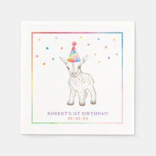 Goat Party Animal Birthday Napkins   Farm Theme