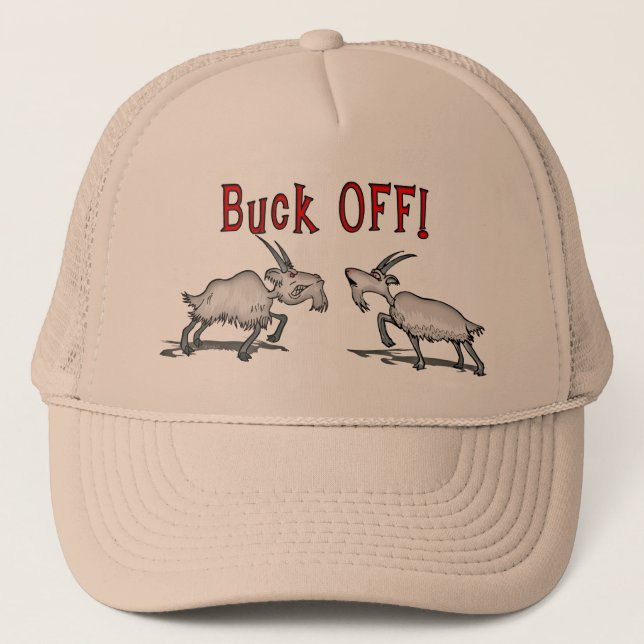 Goat Pet Farm Animal Buck Off for Men Gifts Dad Trucker Hat (Front)