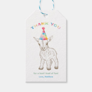 Goat Petting Zoo Birthday Thank You Gift Tag