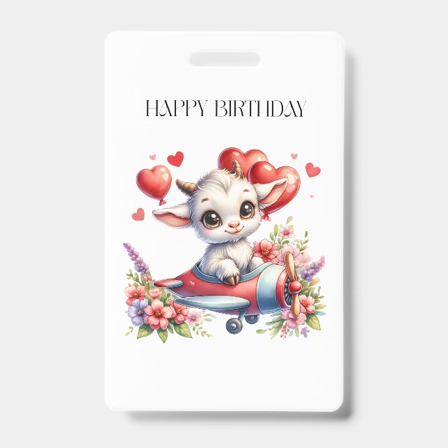 Goat Pilot Birthday Badge (Front)