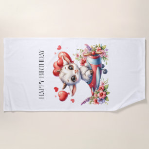 Goat Pilot Birthday Beach Towel