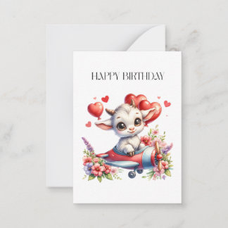Goat Pilot Birthday Card