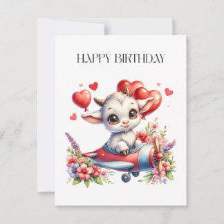 Goat Pilot Birthday Invitation